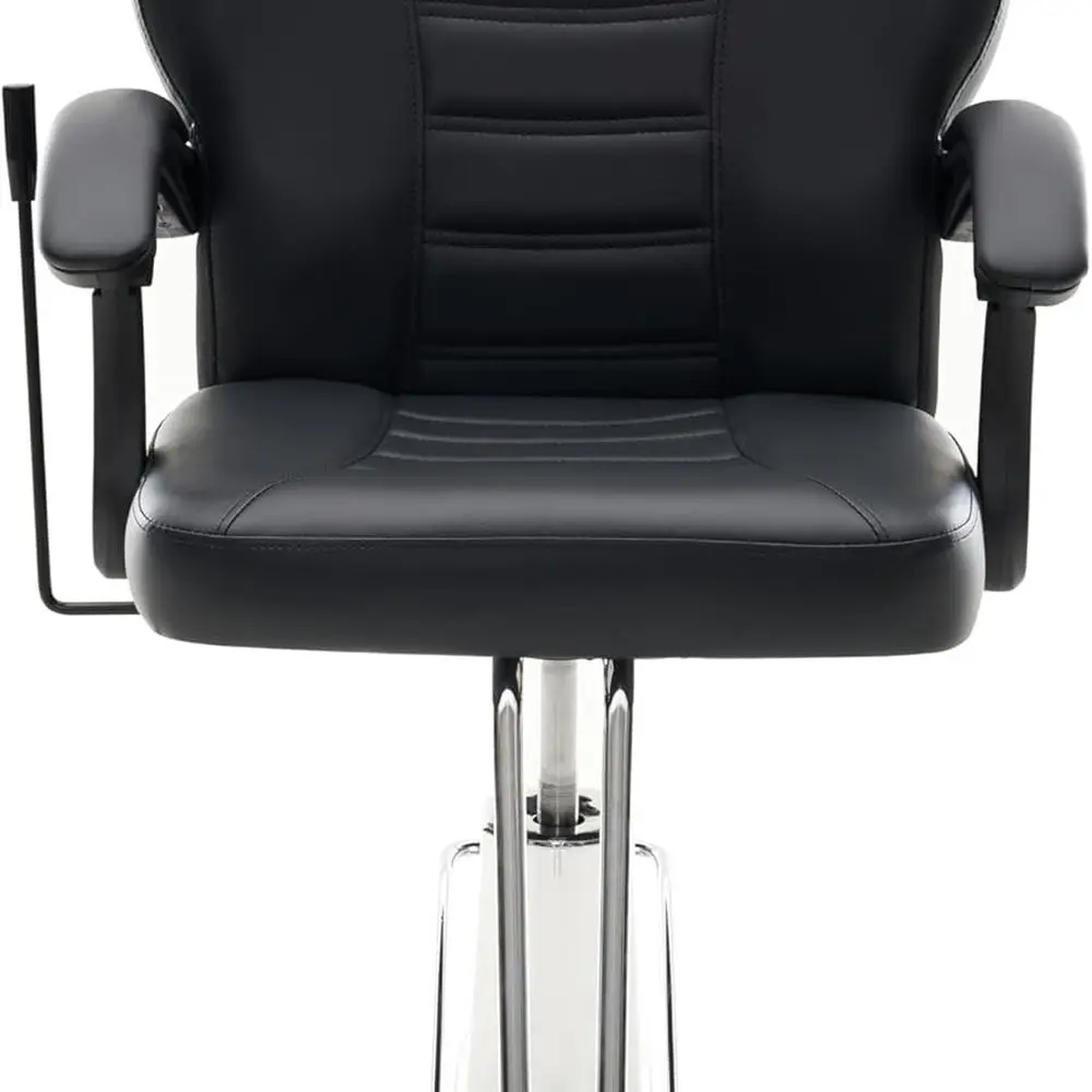 

Enhanced 102-140° Tilt Barber Chair with Sturdy Hydraulic Pump, 360° Swivel, Anti-Slip Base, Height Adjustable, PU Leather (Blac