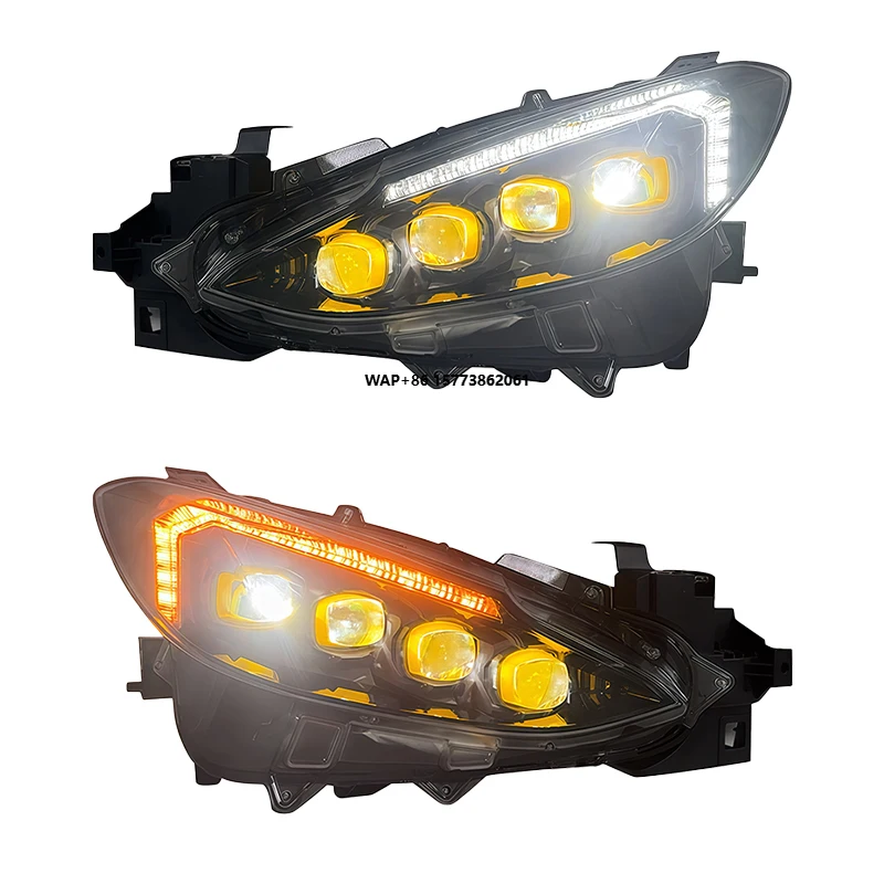 

2 Pieces for Axela 3 Axela Headlight 2014 2016 Front Light Upgrade Crystal Light LED Headlamp Head Lamp
