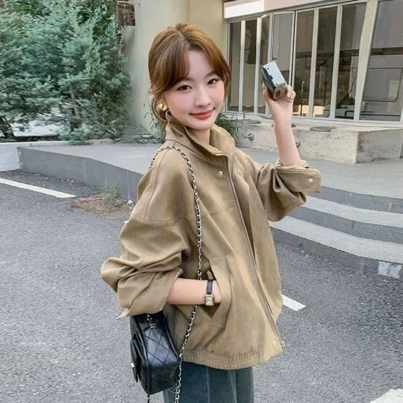 

Повседневная короткая куртка цвета хаки для миниатюрных женщин, молодежная легкая куртка на весну и лето, модная уличная верхняя одежда