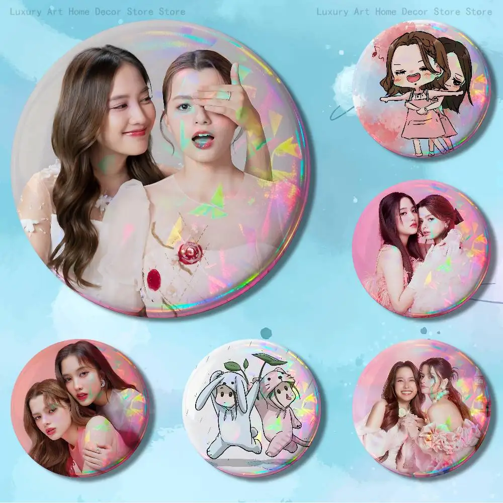 

Pink T-Theory F-Freen BECKY 58mm 44mm HD Print Brooch Badges Pretty Derby Round Display Brooches Lapel Pins