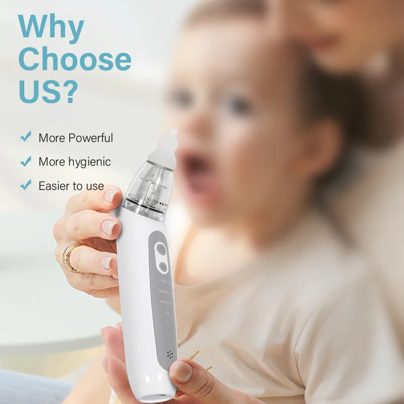 Nasal Aspirator for Baby Electric Nose Aspirator for Toddler Nose Sucker Automatic Nose Cleaner with Music and 3 Silicone Tips