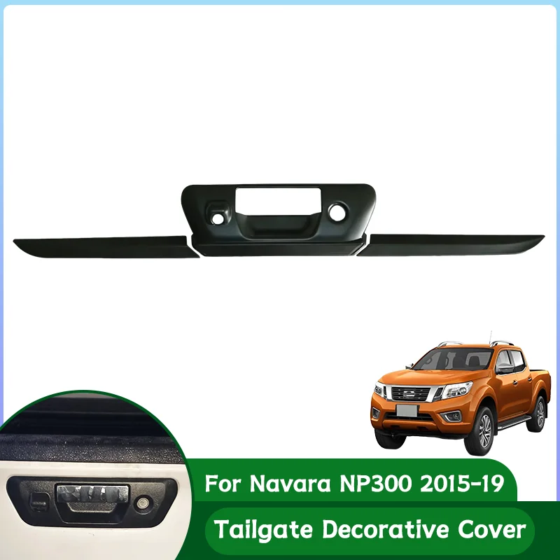 

Abs Black Auto Tailgate Cover Trim for Navara Np300 2015-2019 Rear Door Handle Bowl Cover Exterior Accessories