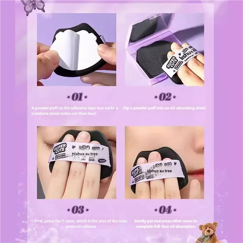 100PCS Compact-style oil-absorbing paper with mirror for touch-ups during makeup application. Suitable for both men and women