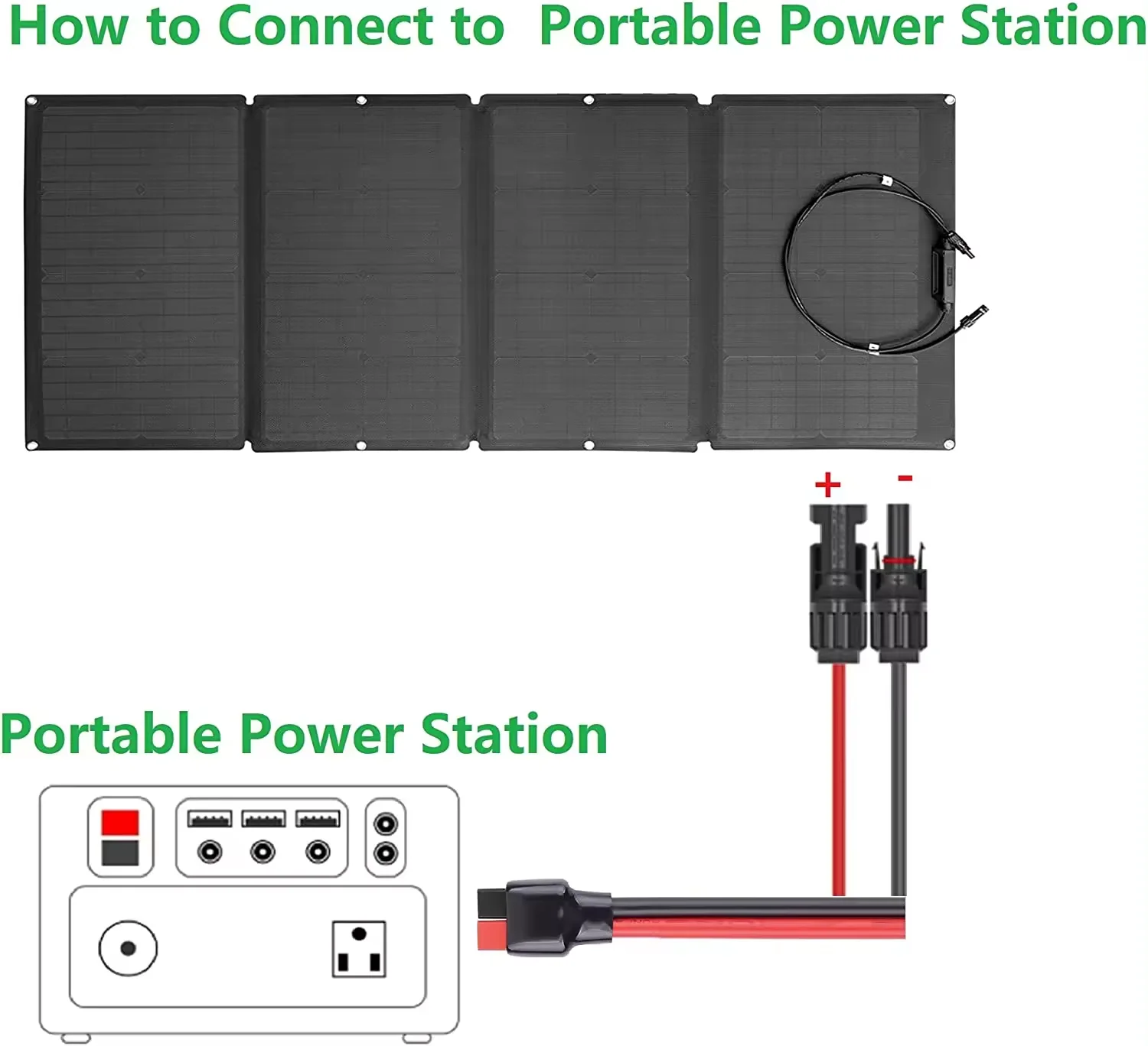 30A Ander-son Pole to MC 4 Female Male Connector Adapter Solar Power Extension Cable for Solar Panel to Generator Power Station