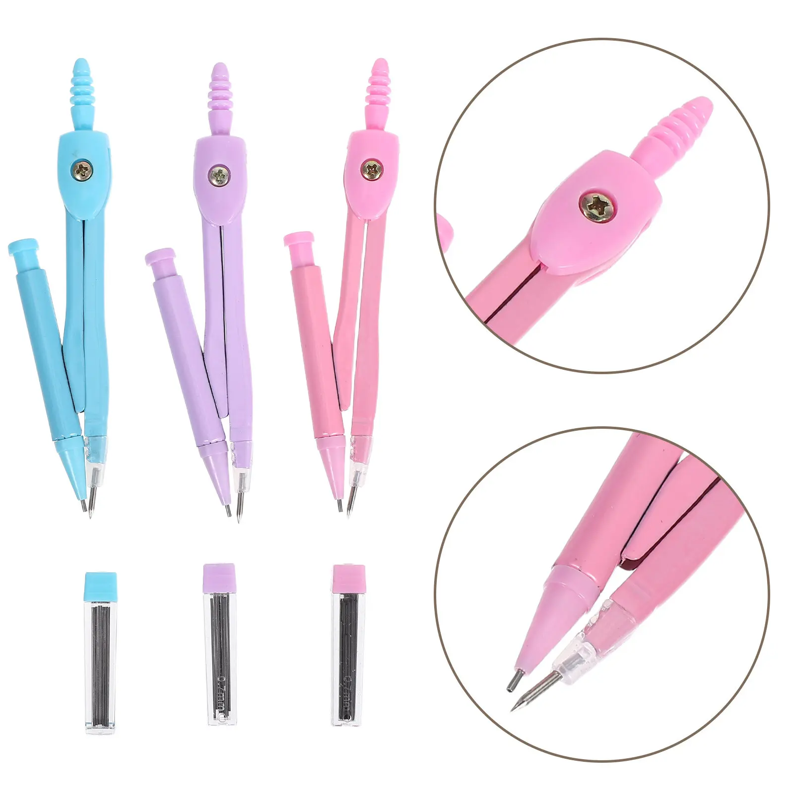 Metal Geometry Compass Set for Students Drafting Drawing Tool Math Circle Maker for School Office Home Classroom