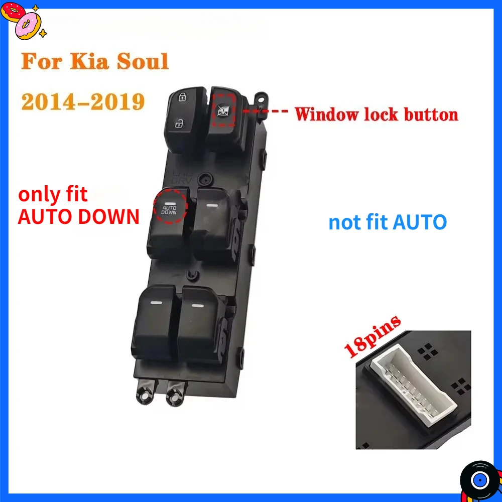 

Front Left Electric Power Window Switch Lifter Control Button Parts for Kia Soul 2014 2015 2016 2017 2018 2019 Car Accessories