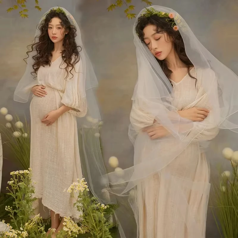 accesorios-de-fotografia-para-mujeres-vestidos-de-maternidad-vestido-de-embarazo-de-canamo-con-tocado-ropa-para-sesion-de-fotos-en-estudio