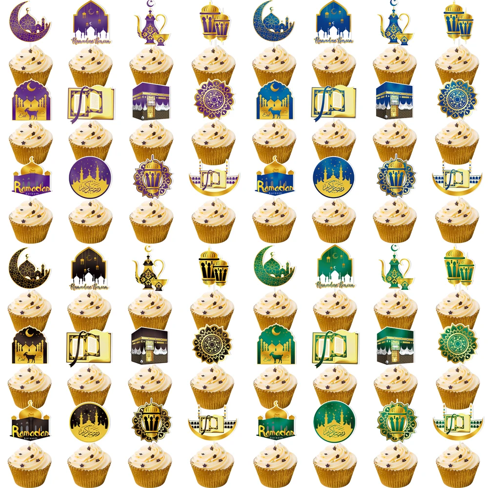 12 قطعة عيد مبارك قطاعات الكيك رمضان كريم حفلة إسلامية كعكة توبر القمر ستار مسجد كعكة الحلوى لتقوم بها بنفسك الديكور