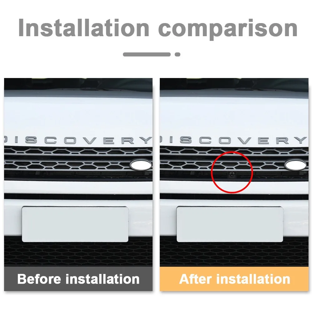 

Applicable toFront View Camera For Land Rover Evoque Velar Discovery Sport Car Camera Night Vision Fisheye 150° Lens CVBS AHD