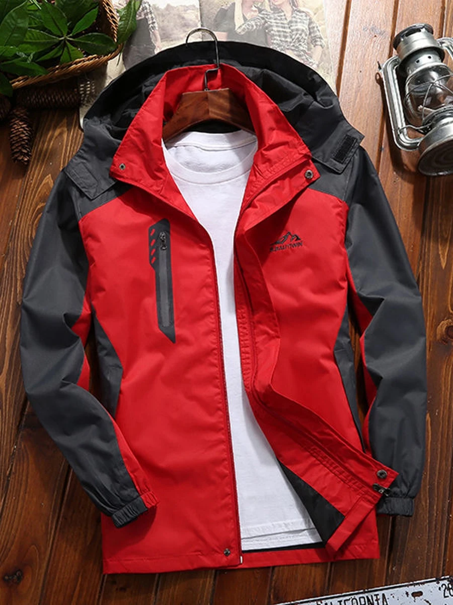 

Мужская демисезонная повседневная свободная легкая ветрозащитная водонепроницаемая куртка для активного отдыха, одежда для альпинизма из полиэстера
