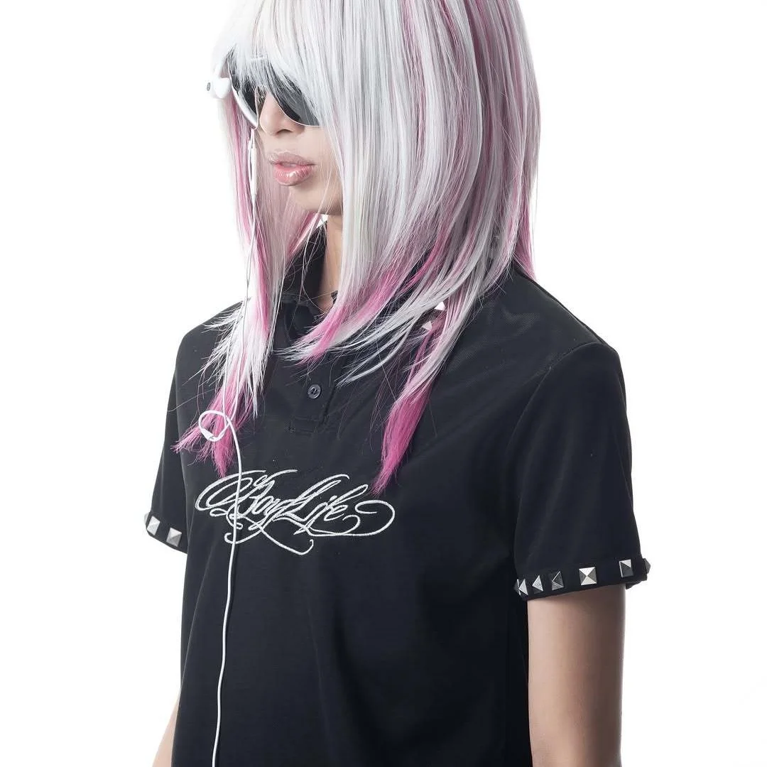 

Y2K Streetwear Essential Long Sleeved Crewneck T-Shirt Featuring a Dark Edgy Retro Punk Band Print Design