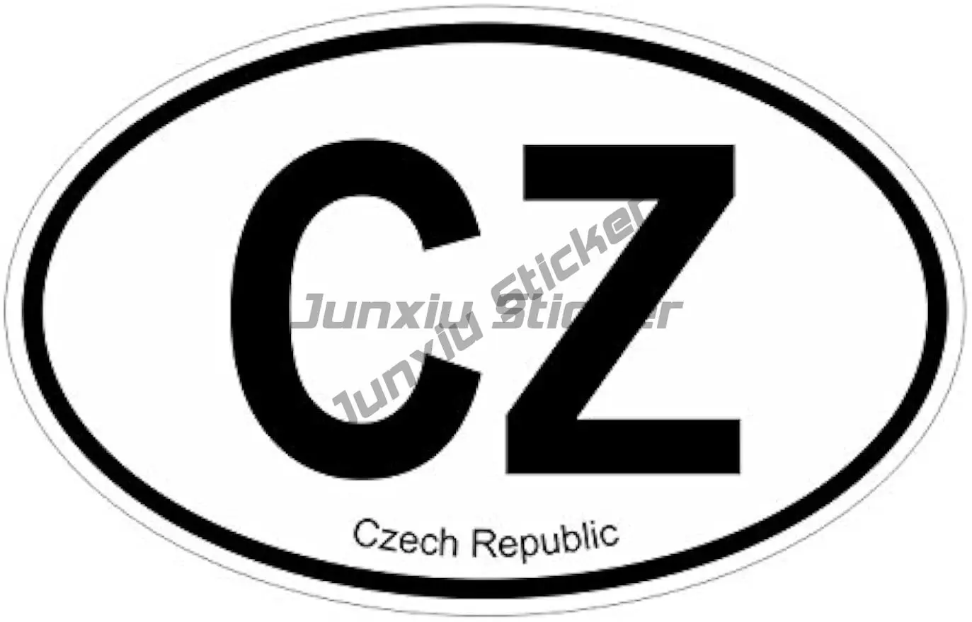 Tsjechische Republiek Cz Ovale Vinyl Sticker Auto Truck Bestelwagen Bumper Raam Laptop Cup Muur Kras Cover Motorfietsen