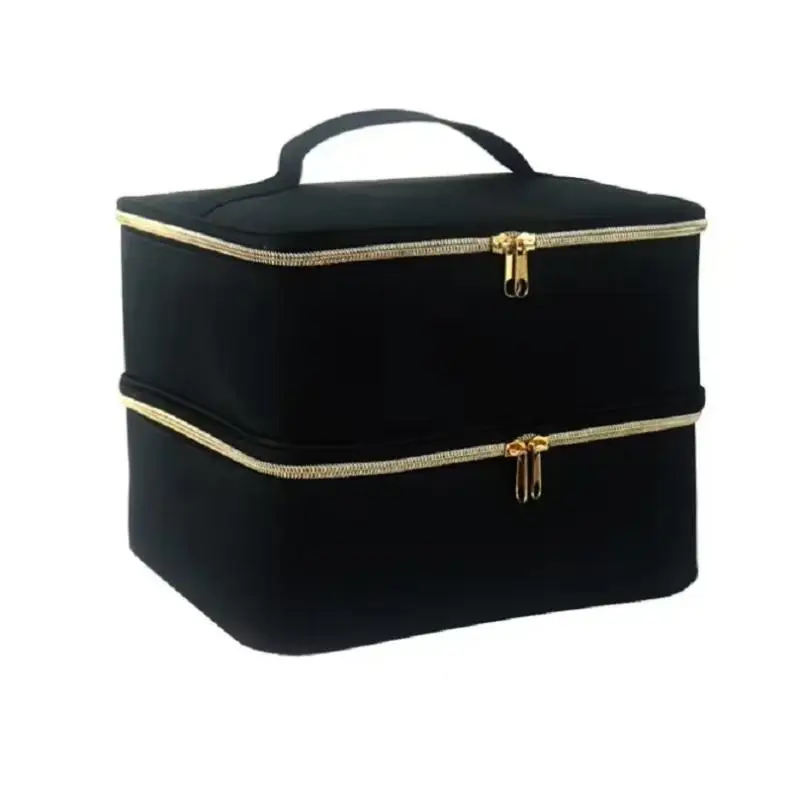 1 pièce Sac de rangement portable pour vernis à ongles, huiles essentielles et produits de manucure, avec espace pour 30 flacons et lampe UV/LED