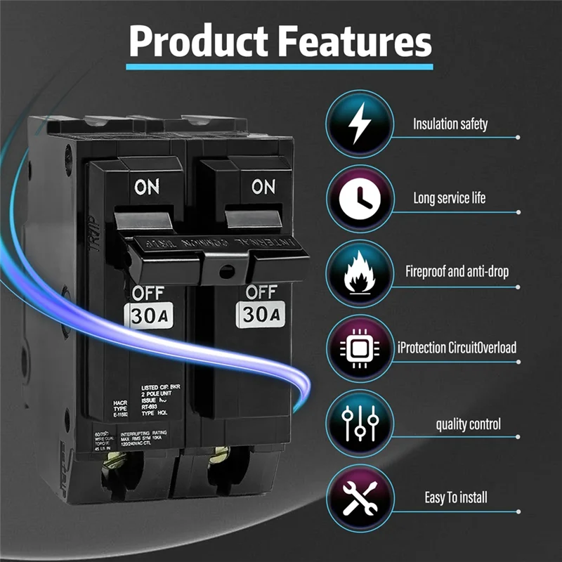 

75STO-THQL2130 30 Amp 2 Pole Circuit Breaker,10KAIC 120/240V,For GE Thick Series And With Q-Line Series Load Centers