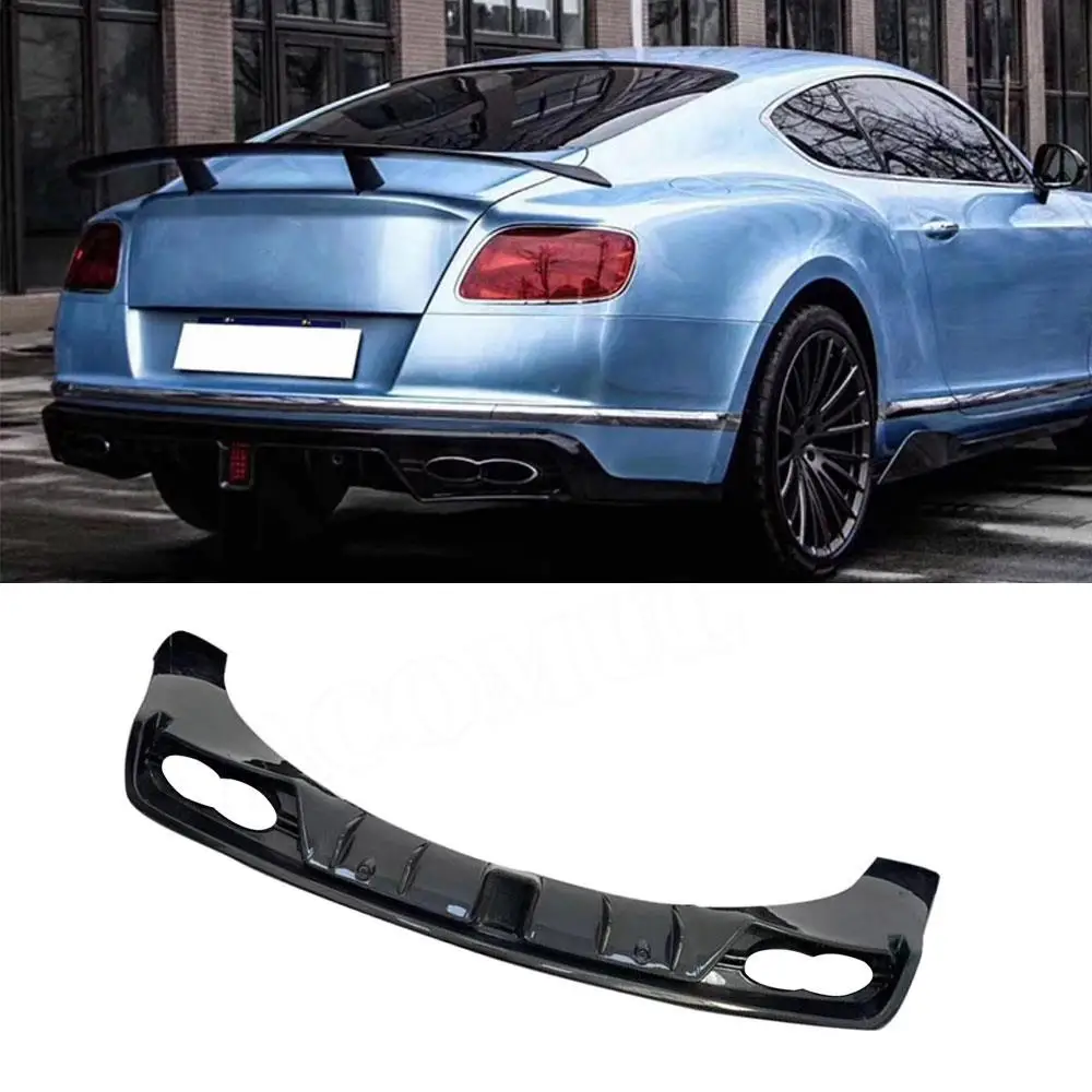 VACOMUL Rear Diffuser Splitters Bumper Lip Spoiler ST Style For Bentley Continental GT 2015-2017 Carbon Fiber Rear Bumper Lip