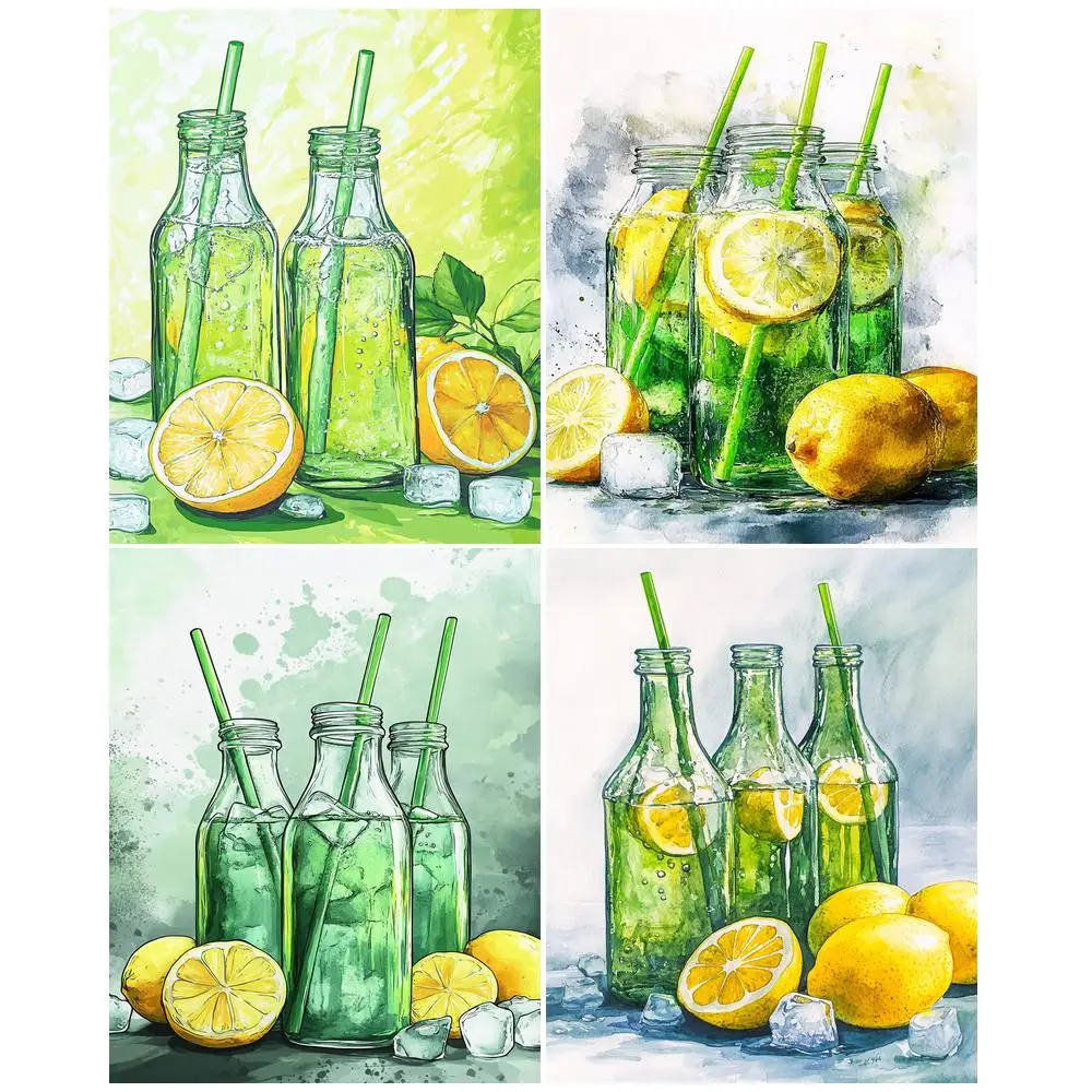 

GATYZTORY Picture By Numbers fruit juice 60x75cm Diy Paint By Numbers With Frame Modern Coloring Painting For Home Artwork