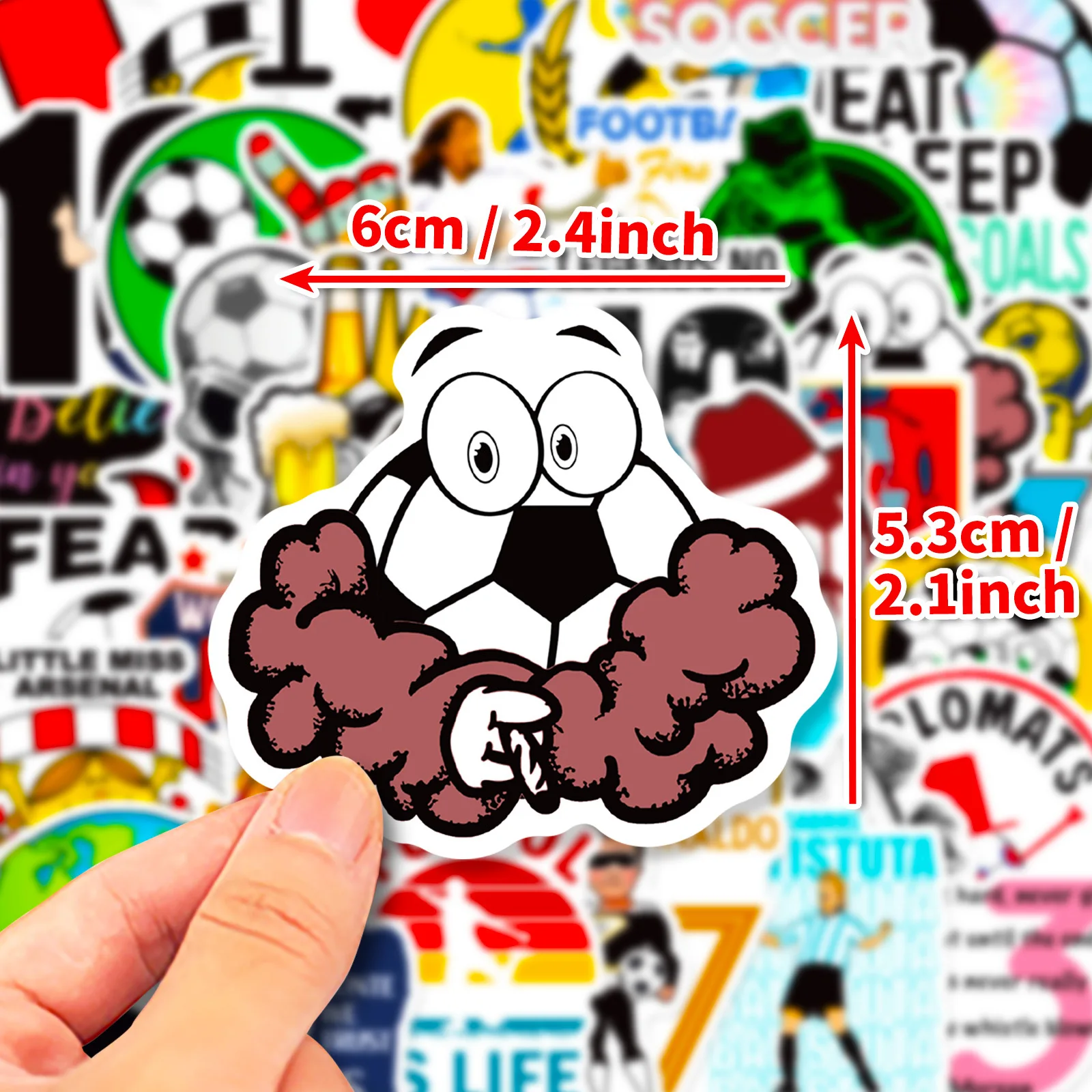 10/30/50PCS Personalized Text Sticker Football Life Sticker Sports Competition Water Cup Notebook Room Graffiti Sticker