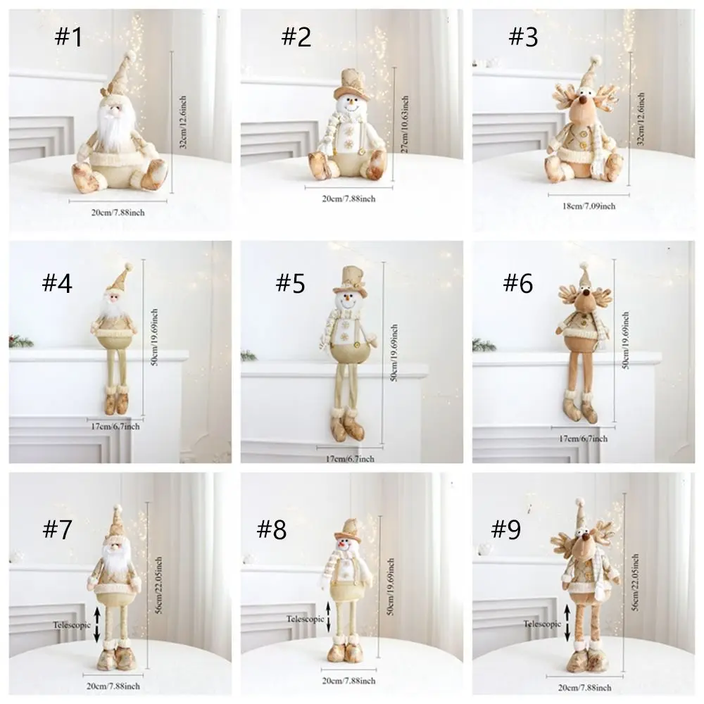 Large Christmas Plush Doll Ornaments Gold Cute Santa Claus Retractable Doll Telescopic Snowman Elk Merry Christmas Decoration - Image 6