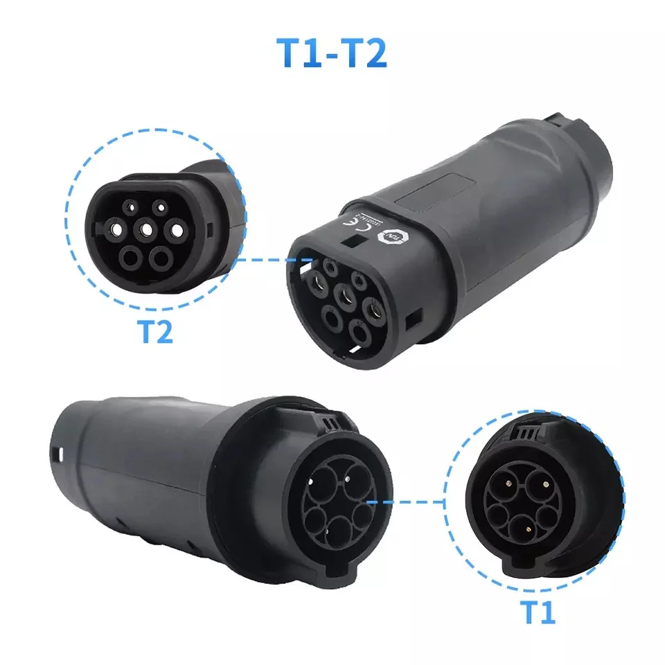 Type 1 to Type 2 SAE J1772 to IEC 62196 2 j1772 type 2 to gb/t dc adapter ev charger adapter