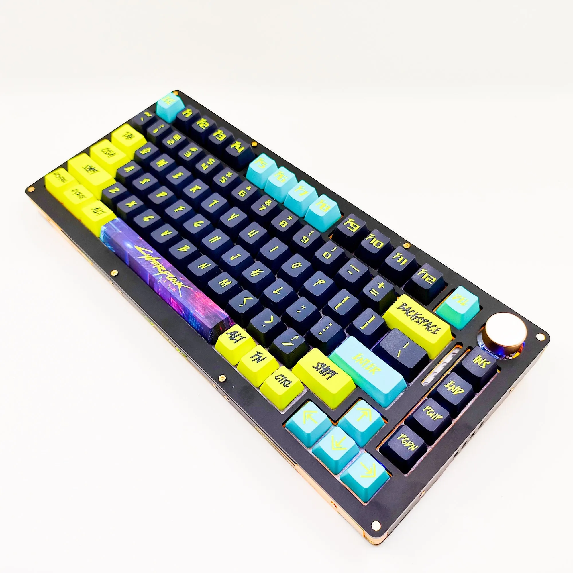 Handmade DIY Customized Cyberpunk Acrylic 75% Wireless RGB Mechanical Keyboard Kit VIA Gasket Hot Swappable Socket 83keys Switch