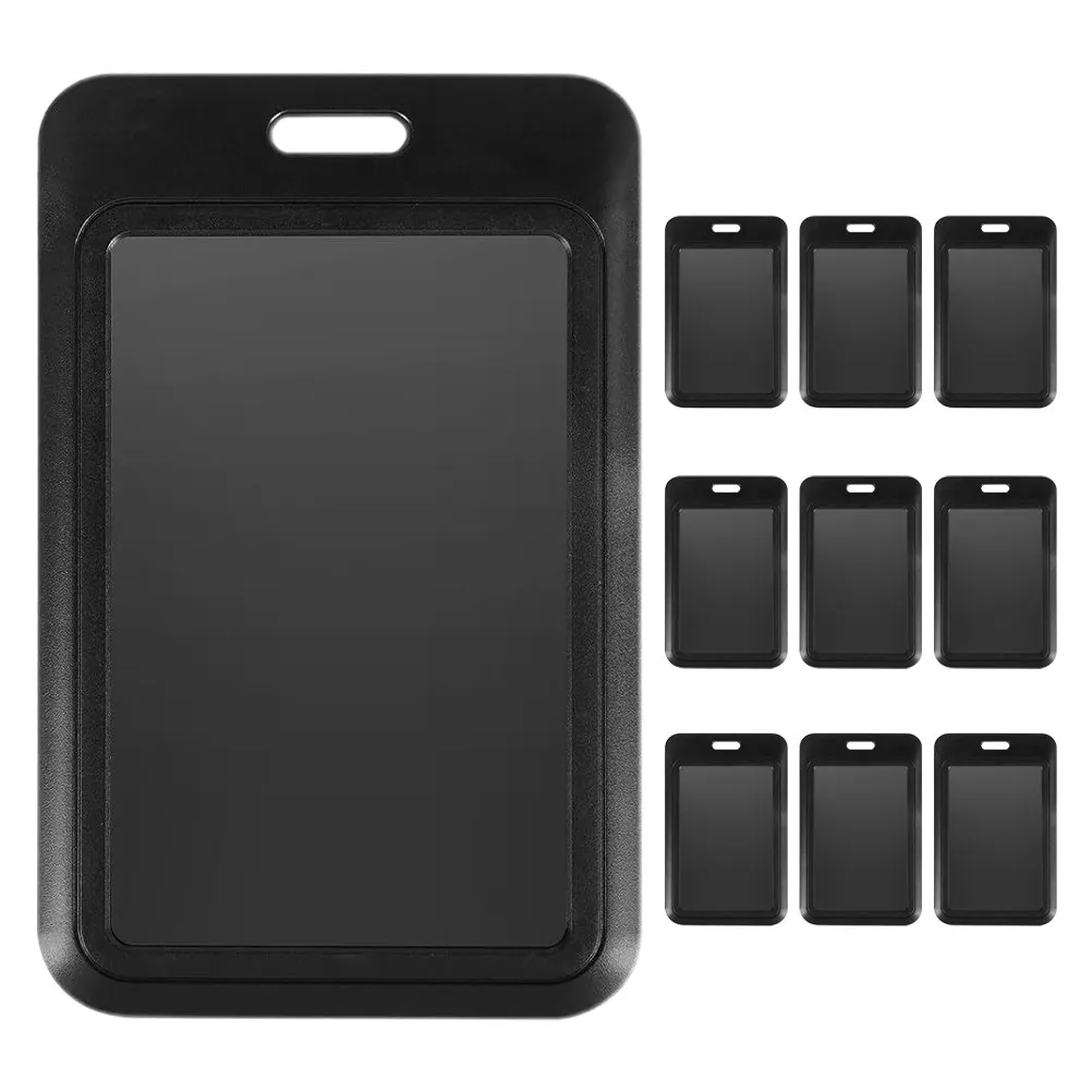 

10Pcs Badge Holder Vertical Transparent Hard Plastic Card Case Protector for Office Work Conferences Employee Visitor Id Display