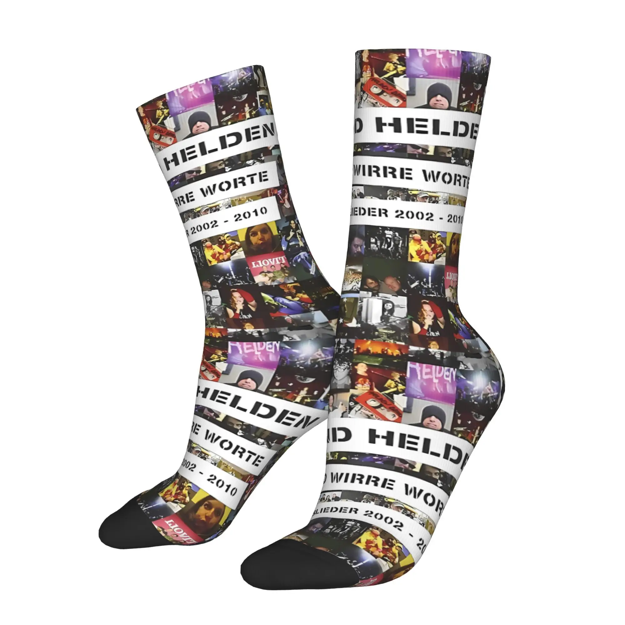 

Retro Wir Sind Helden Tausend Wirre Worte Men's Socks Krautrock Rock Band Unisex Street Style Happy Crew Sock Gift