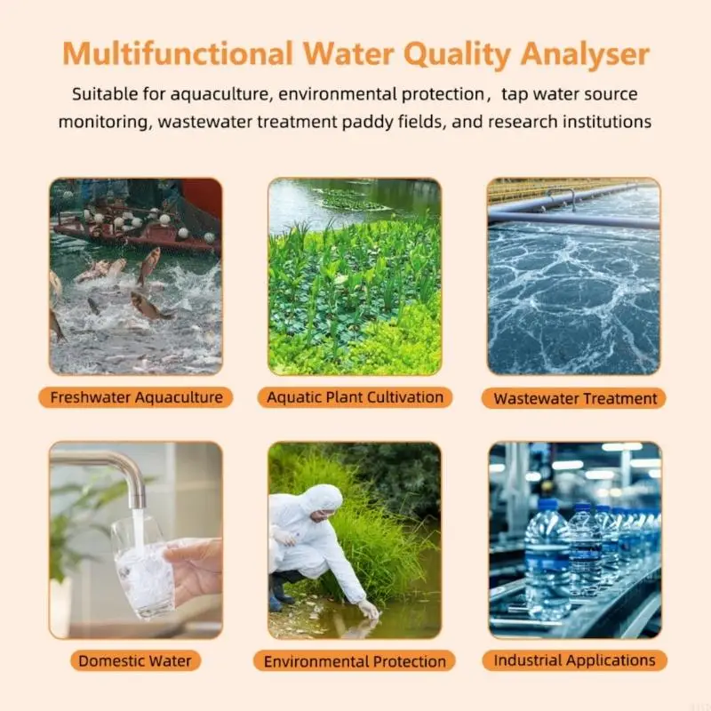 معدات اختبار صفات المياه المتقدمة لتربية الأحياء المائية مزامنة لاسلكية مقاومة للتآكل مقياس الأكسجين M4YD
