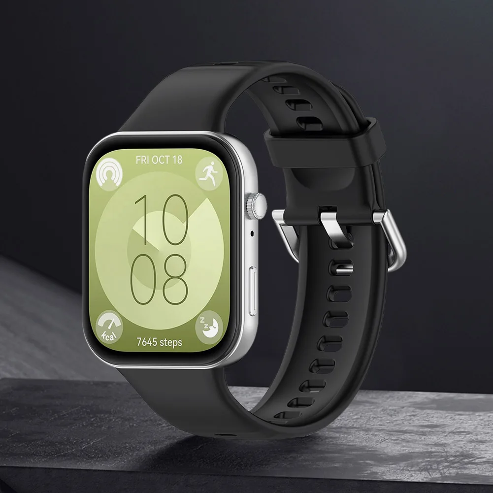 Silicone Strap Waterproof Sports Watchband Breathable Wrist Strap Adjustable Smartwatch Strap for Huawei Watch Fit 3 Smart Watch