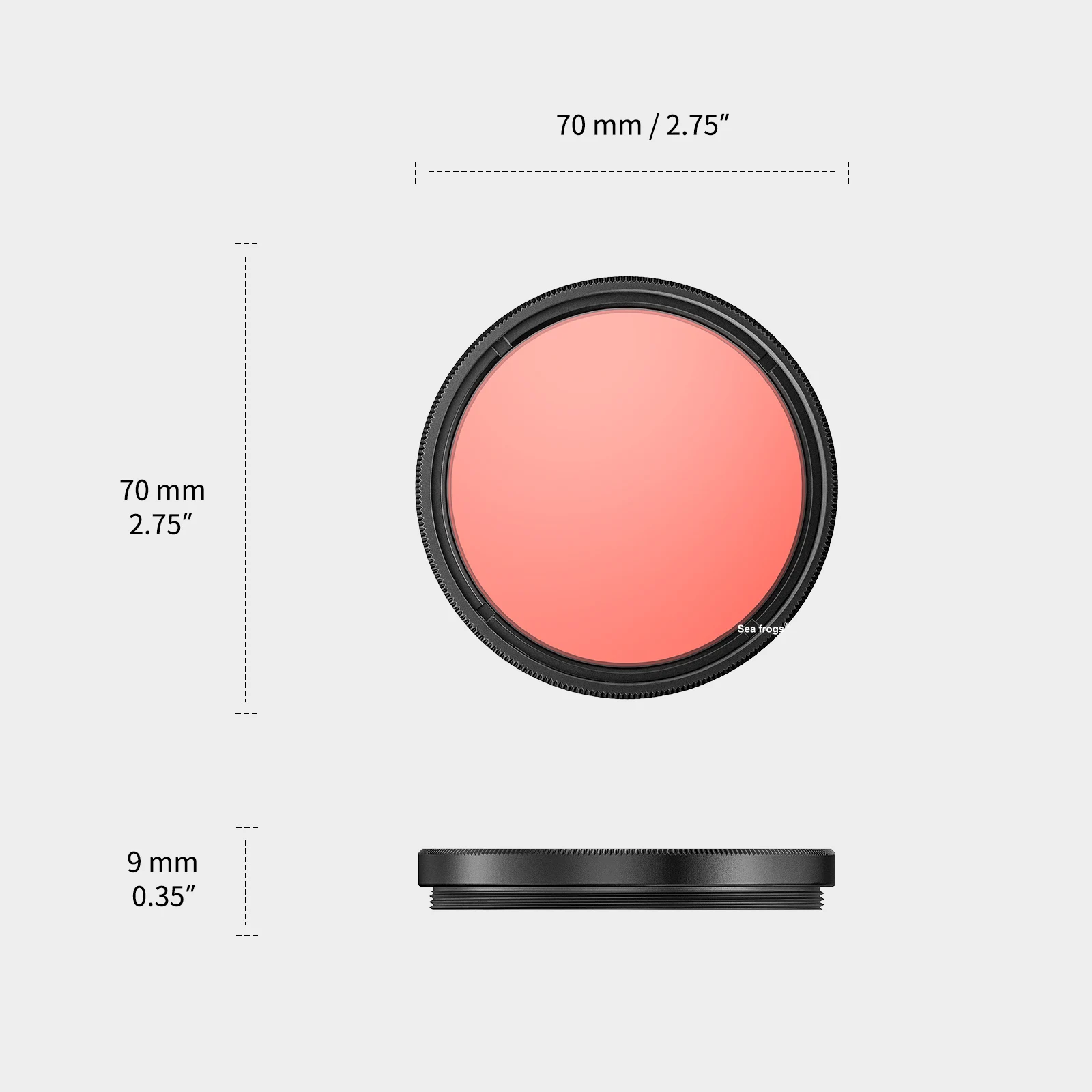 Seafrogs Universal 67mm Full Color Red Filter Circular Polarizer Camera Red Filter Color Light Remedy For Camera Lens