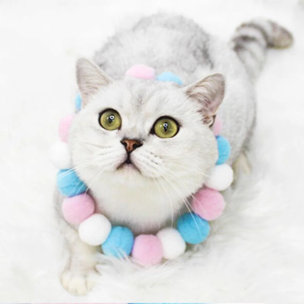 

2Pcs Colorful Collar Set for Pet Dog Cat Necklace Lightweight Elastic Design Suitable for Various Sizes Festival Accessory