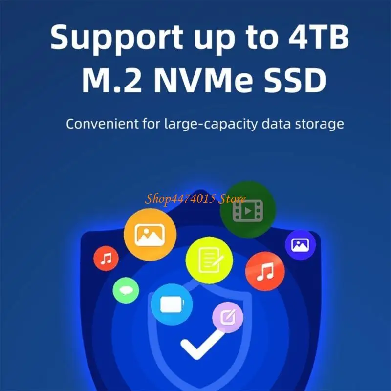 K1AA M.2 NVMe SSD Case- for 40Gbps Type-C NVMe NGFF- Dual-Protocol Enclosure-External Hard Drive Box for M.2 2230/42/60/80