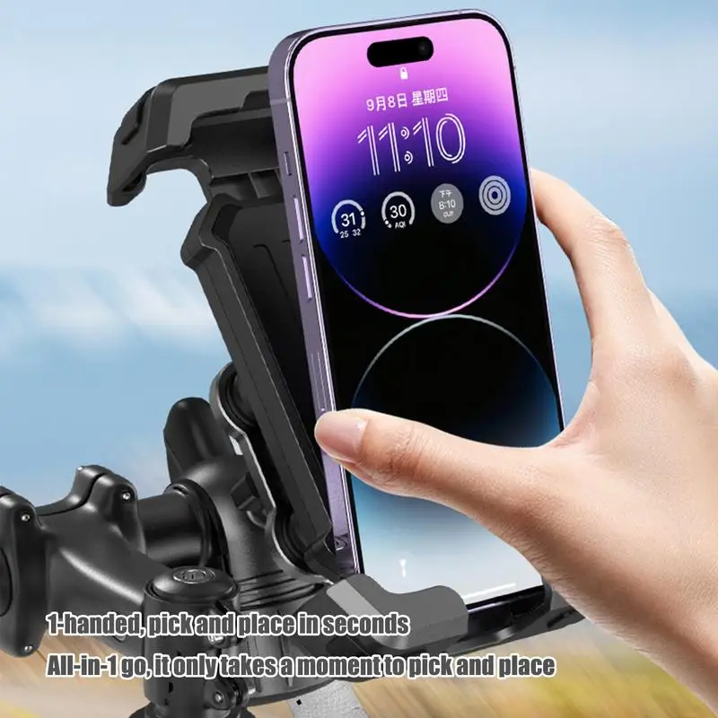 

Motorcycle Cell Phone Holder Anti-Shake ATV Phone Mount Scooter Navigation Clamp For SUVs RVs Motorbike Outdoor Riding