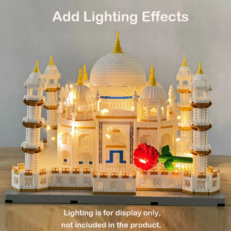 Micro City Street View Taj Mahal World Famous Architecture Model Eiffel Tower Building Blocks Creative Sets Kids Children Toys