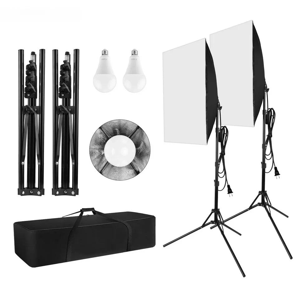 Andoer-Estúdio Profissional Fotografia Softbox, Iluminação Kit, Produto Retrato, Vídeo