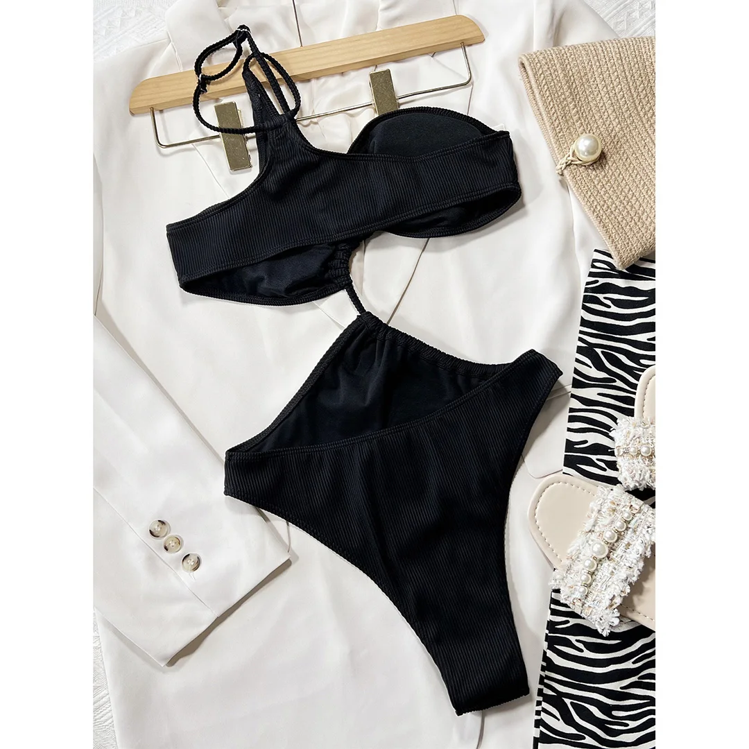 Sexy Cut-Out Asymmetrischer One-Shoulder-Badeanzug mit Rückenausschnitt, Monokini, Damen-Badebekleidung, einteiliger Badeanzug, Badeanzug für Damen, Badebekleidung, Badeanzug V4359 – Detail 12