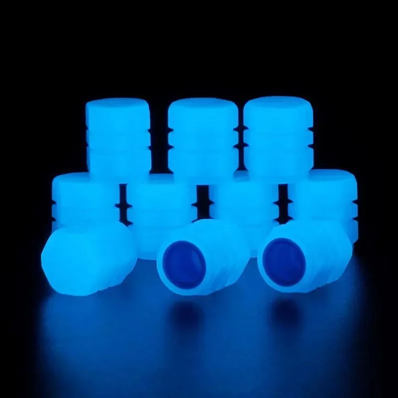 20Pcs Luminous Car Tire Valve Caps Car Wheel Plugs Hub Styling Bike Motorcycle Glowing Decor Tyre Valve Stem Caps Cover Nozzle