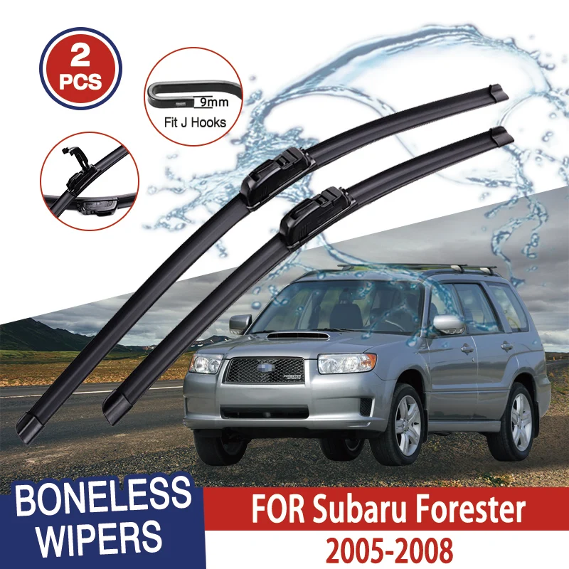 

Стеклоочистители для Subaru Forester 2005-2008, U-образные мягкие резиновые бескаркасные стеклоочистители для автомобилей 24 дюйма + 18 дюймов