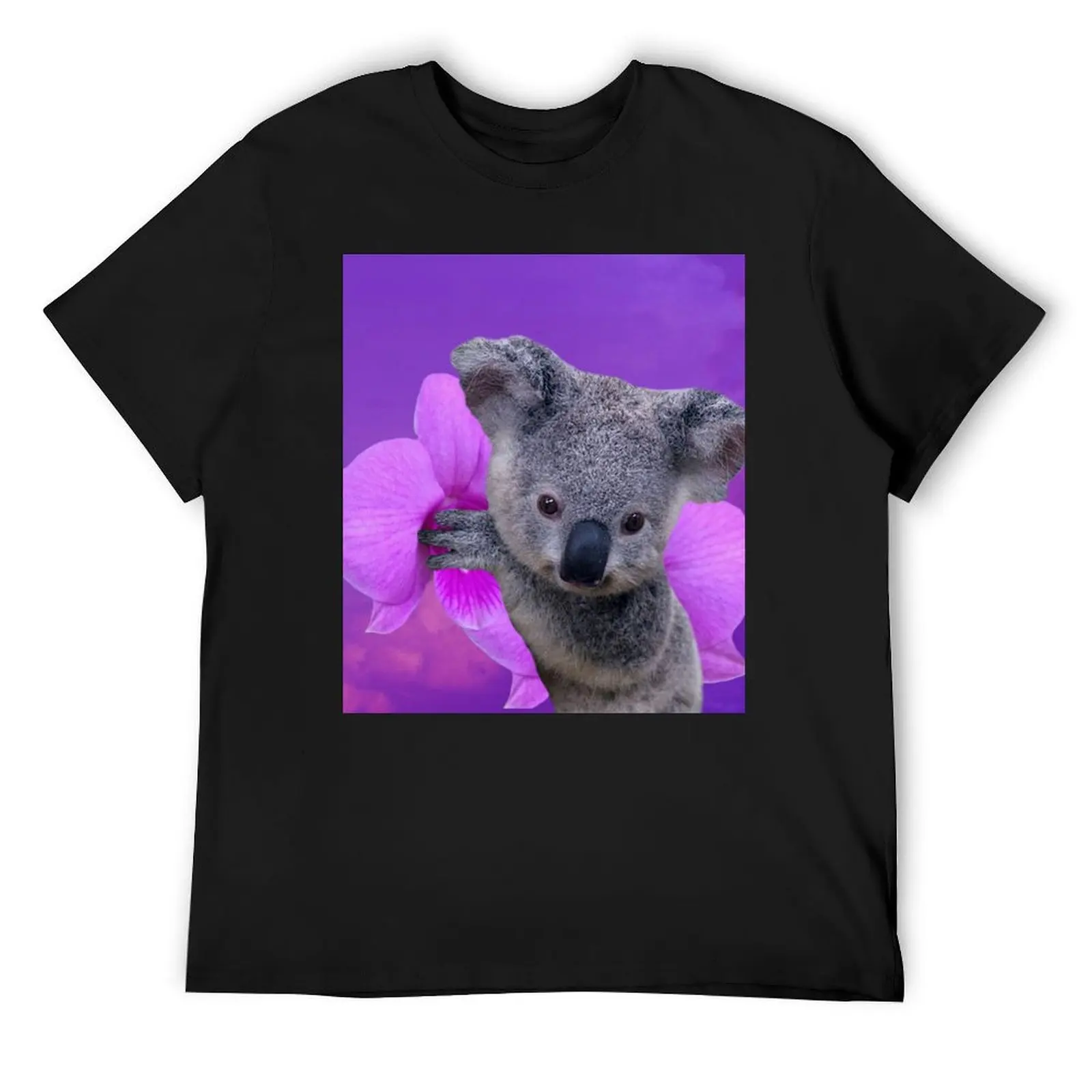 Koala and Orchids T-Shirt aesthetic clothes summer top blanks mens t shirts casual stylish