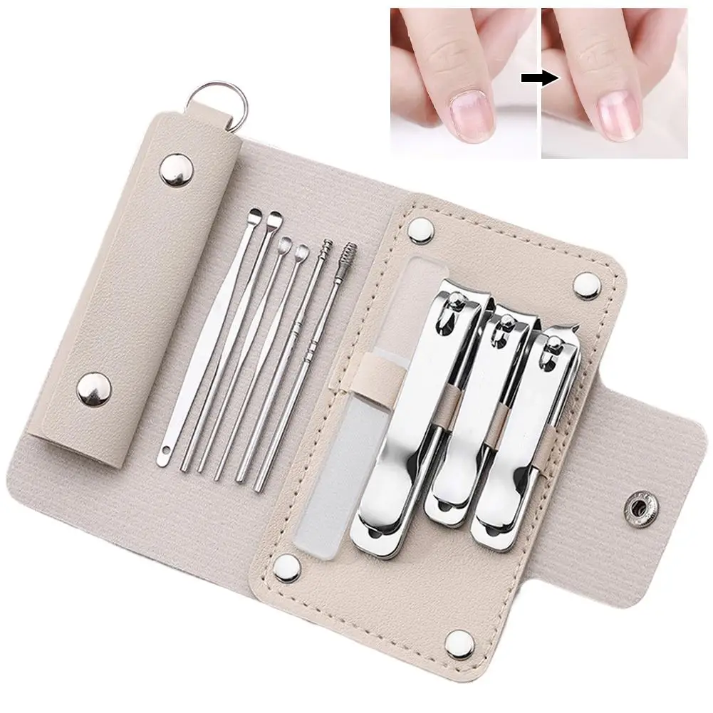 Set di manicure portatili da 10 pezzi Kit per pedicure Set di tagliaunghie nero brillante Strumenti per la cura personale Forbici ﻿