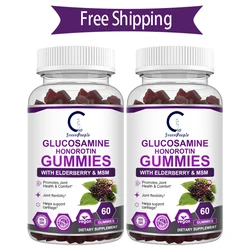 Glucosamine Chondroitin Gummies with MSM & Elderberry - Joint Health, Flexibility, Antioxidant Immune Support for Adults