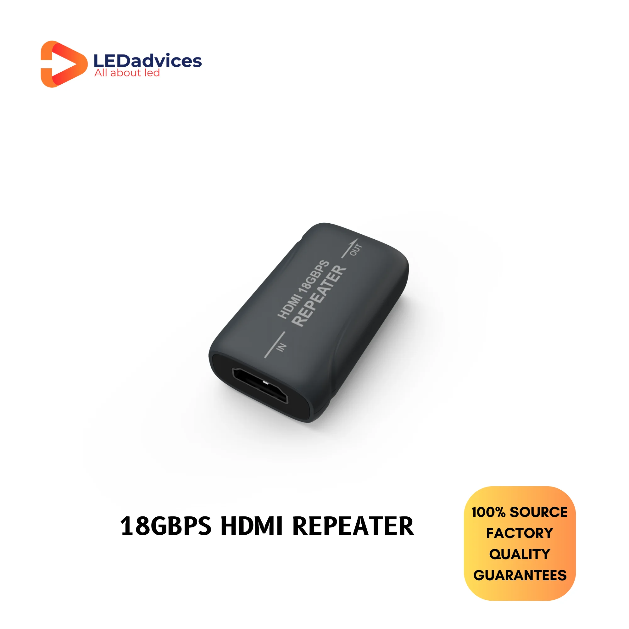 18Gbps HDMI Repeater, 4K60 HDMI Extender, Support HLG, HDR 10, HDR 10+ and dolby vision , HDV-R65