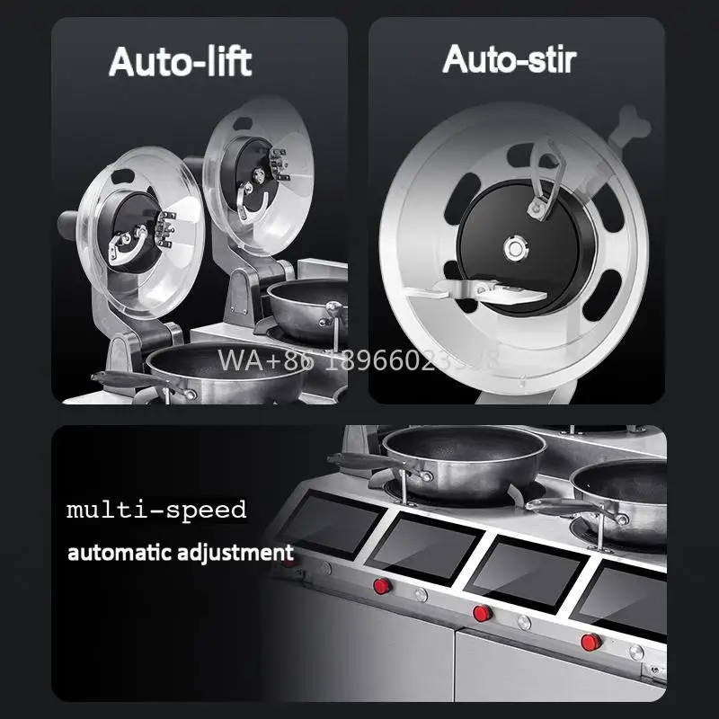 

v Kitchen Canteen Wok Intelligent Cooking Robot Four Head Commercial Automatic Cooking Machine Stir Fried Rice Machine