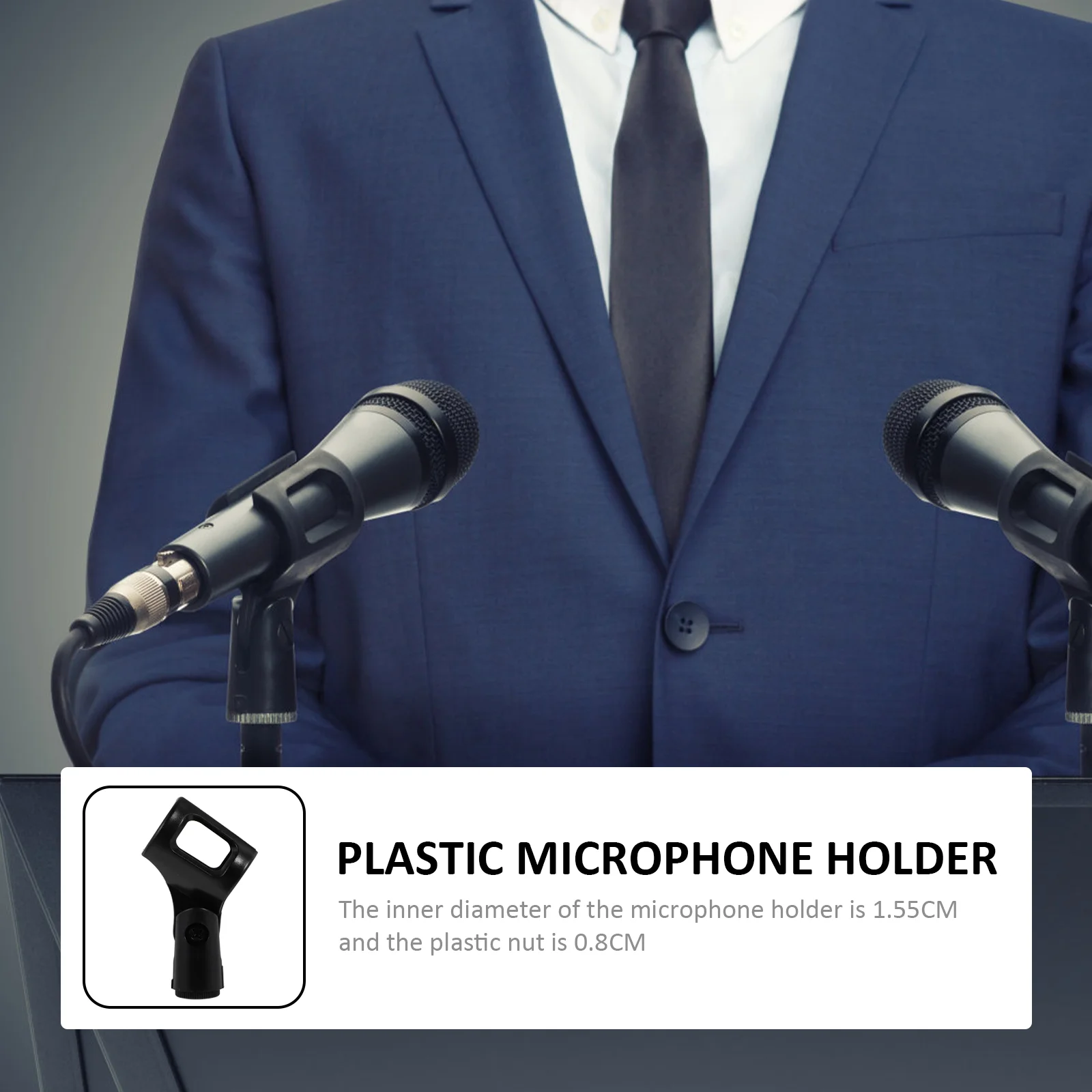 6 Pcs Microphone Clip Mount Lifter H-shaped Portable Plastic Holder Cord Clips Stand Set