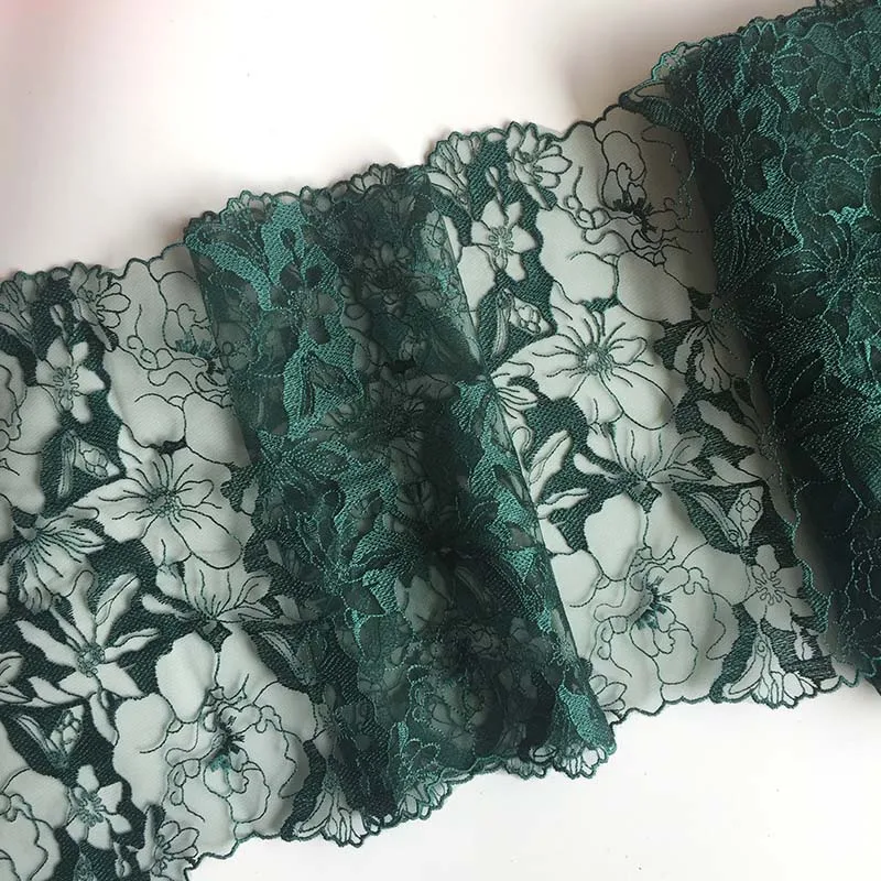 20Yards Bilateral Floral Embroidered Lace Trim For Sewing Green Blue Mesh Accessories Bra Evening Dress Lingerie Underwear Decor