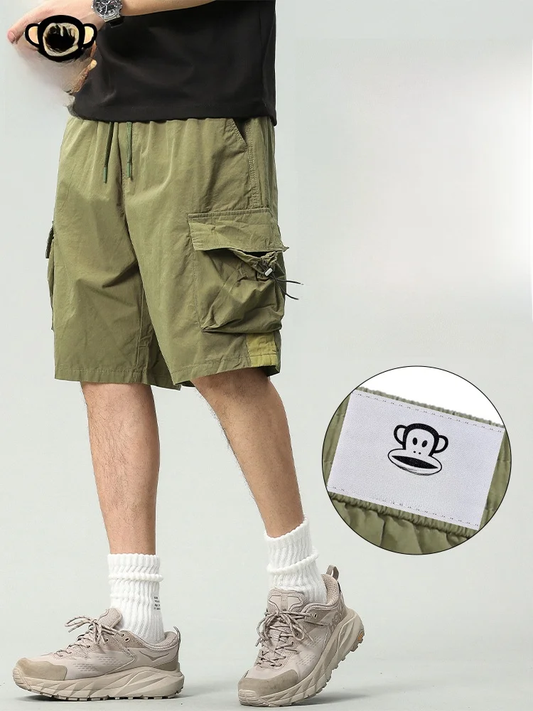 

PaulFrank Casual Knitted Loose Straight Leg Men's orts Summer Breathable Cotton Workwear Five-Quarter Length Cartoon Print