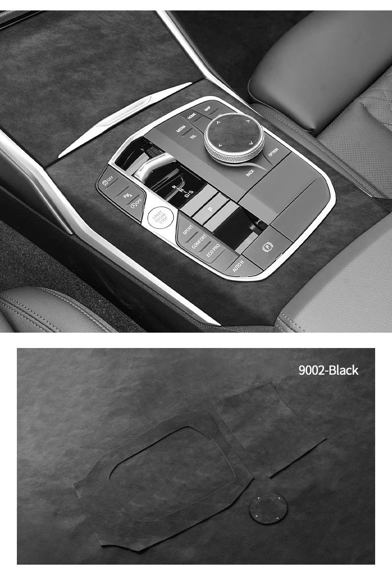 Für BMW 3er G20 G21 G28 Mittelkonsolen-Panel und Knopfabdeckung, Zierrahmen-Aufkleber, hergestellt aus Alcantara, Auto-Innenraum, individuelles Zubehör – Detail 13