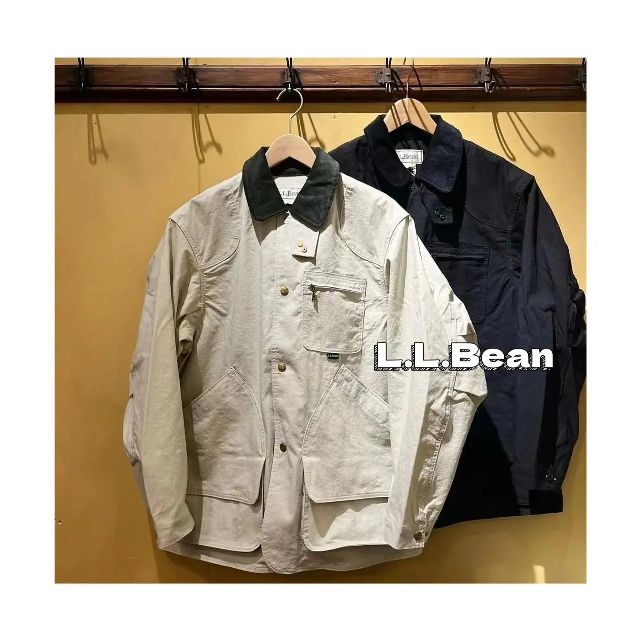 

LLBEN Waterproof Windproof Nylon Canvas Hunting Jacket Collared Coat Men's Women's Loose Fit Autumn Winter Long Sleeve ...