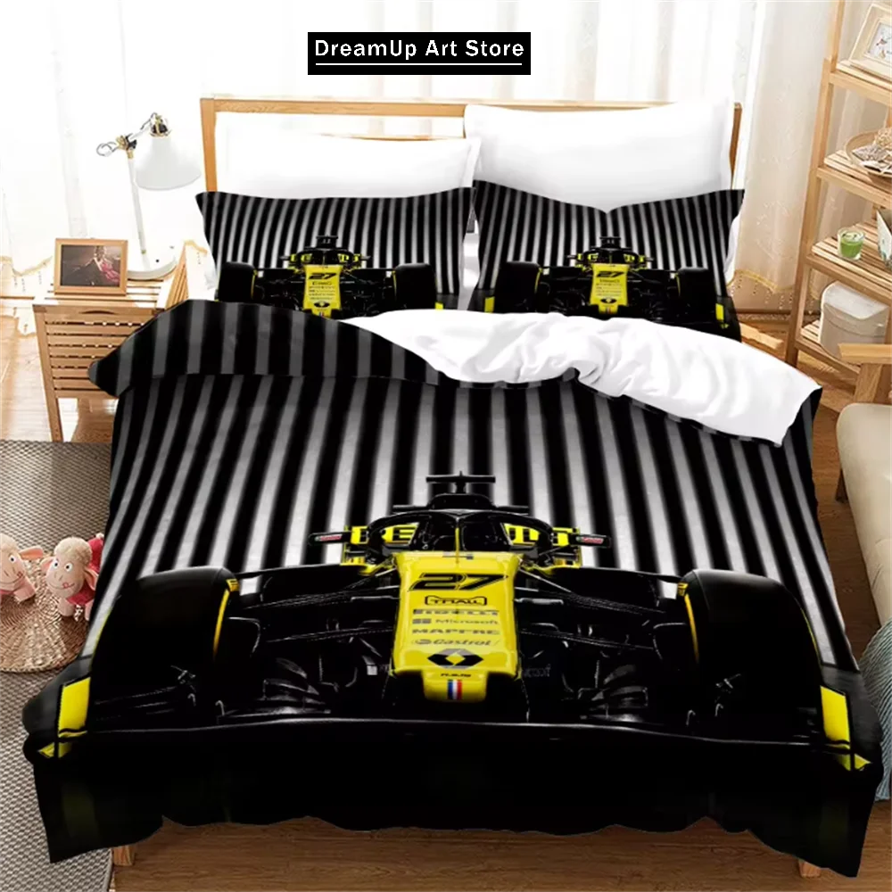 3D Print Red Racing Car F1 Game Racer Bedding Set Boys Girls Twin Queen Full Size Duvet Cover Pillowcase Bed Adult Bedroom