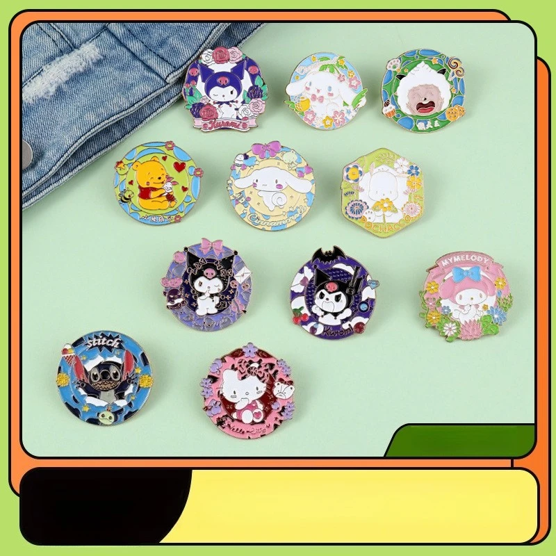

Miniso Sanrio Yugui брошь с собакой, мелодия Куроми, милый мультяшный капля масла, металлический значок, аксессуары для мужчин и женщин