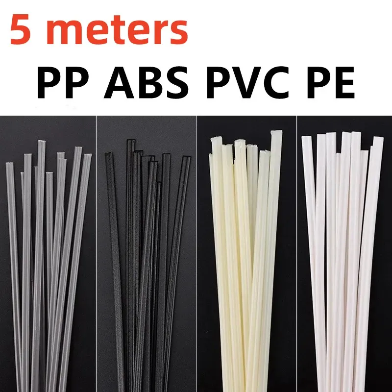 5M Welding Rods Black White PP/ABS/PVC/PE Welding Sticks Plastic Welder Gun Car Bumper Repair Welding Supplies 5x2.5mm